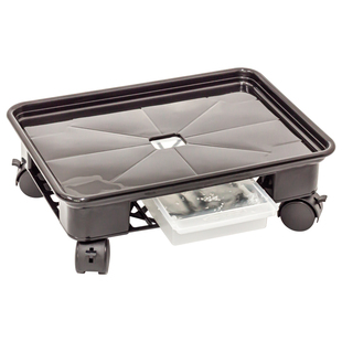 长方形花盆托盘万向轮可移动底盘垫底座塑料树脂接水盘带滚轮滑轮