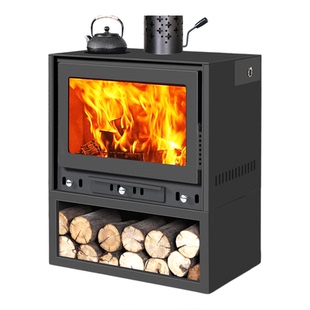 真火壁炉烤箱燃木柴家用取暖炉农村小型烧木柴火壁炉室内铸铁壁炉