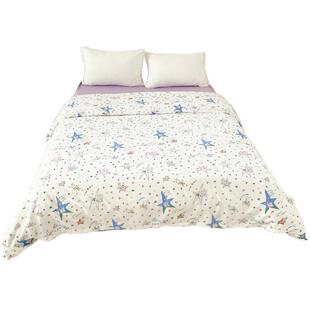 小兔星球 原创插画全棉被套单件100棉纯棉被芯罩单人少女可爱紫色