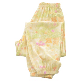 女童棉绸防蚊裤儿童灯笼裤中大童薄款人造棉长裤宝宝夏季凉快裤子