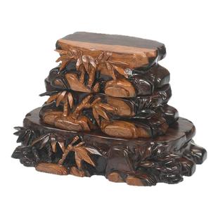 黑檀木根雕底座实木可挖槽奇石玉石茶壶鱼缸花瓶佛像木质花盆底座