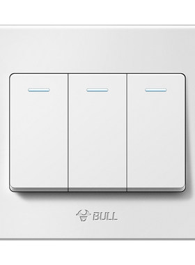 公牛86型家用三开单控开关面板