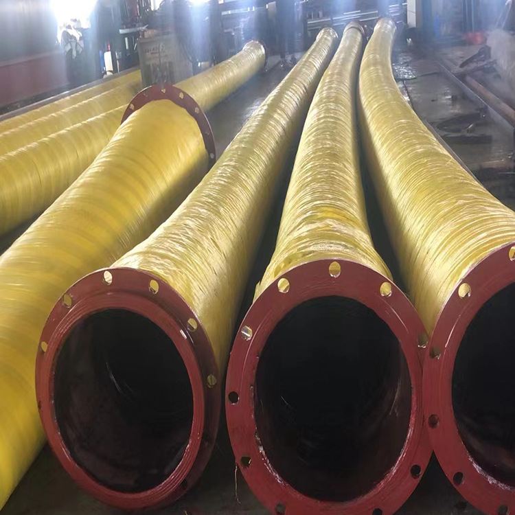大口径法兰胶管钢丝骨架输水管高压钢丝橡胶管夹布橡胶管吸排泥管