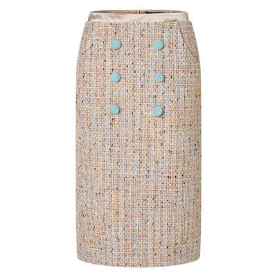 【商场同款】MAXRIENY彩格纹半身裙2026年春季新款复古直筒半裙