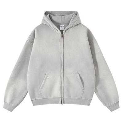 蜡染洗水做旧加绒防寒保暖360g双头拉链卫衣hoodies长裤运动套装