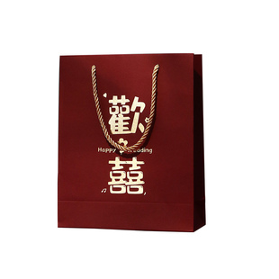 结婚喜糖盒子婚礼专用手提伴手礼盒订婚糖盒喜糖袋包装盒纸盒空盒