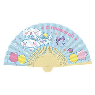 卡通折叠扇子可爱布面折扇便携式高颜值流苏扇夏天纸扇儿童小扇子
