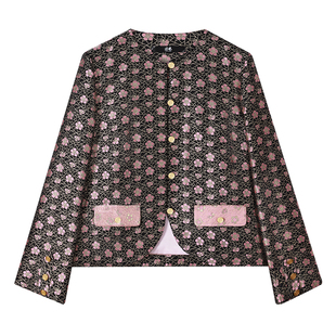 中国丝绸【李德喜黑金冰裂梅】织金宋锦新中式老钱风高档真丝女装