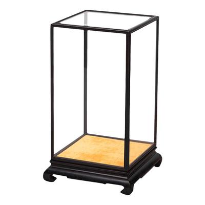 定制红木雕古董观音佛像摆件工艺品展示防尘底座黑檀木宝笼玻璃罩