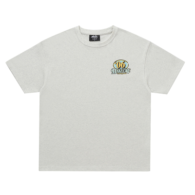 Makemore复古花灰06美式重磅短袖