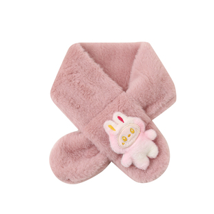 拉布布围巾新款儿童三代围脖秋冬保暖男女宝宝毛绒卡通加厚毛围巾