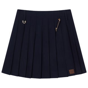 TeenieWeenie小熊女装半身裙2025冬季新款学院风优雅气质风百褶裙