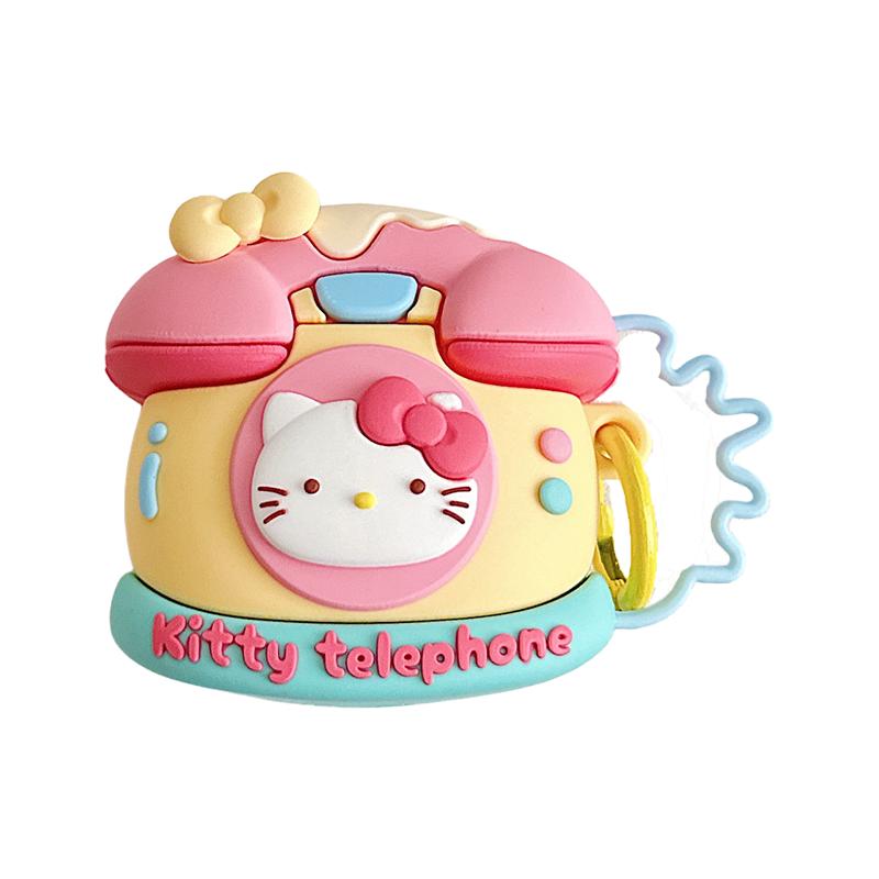 趣味可爱猫咪电话机适用于苹果Airpods4保护套2/3代无线蓝牙耳机软壳Airpods pro卡通创意硅胶女新款防摔软