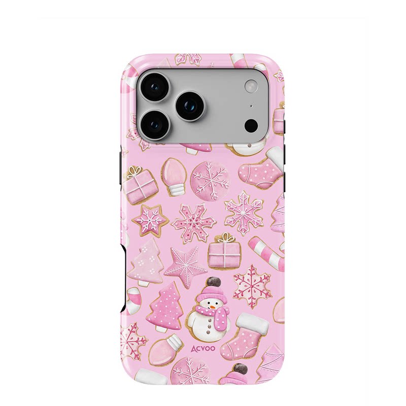Acvoo粉色礼物圣诞节雪花甜美可爱iPhone17Promax保护15适用于苹果14手机壳13防摔壳12不褪色环保可水洗全包