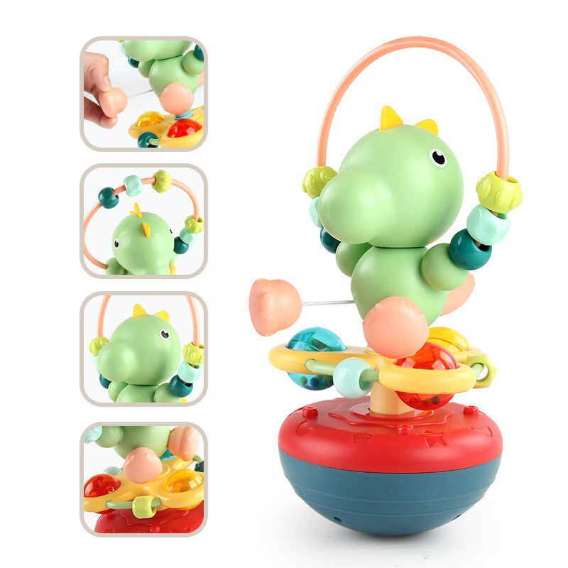 跨境婴幼儿多功能摇铃不倒翁宝宝可球咬咬玩具抓乐手磨牙抓握啃咬