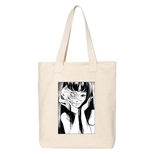 秀洛联名川上富江单肩包学生手提包托特包女帆布包袋伊藤润二背包