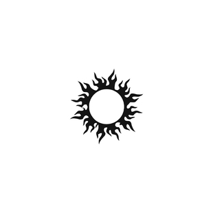 TLP镂空车贴 太阳日食黑日火焰图腾 笔记本贴行李箱贴纸镂空防水