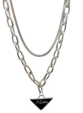 三角毛衣项链轻奢小众设计感高级感女ins嘻哈欧货毛衣链网红气质