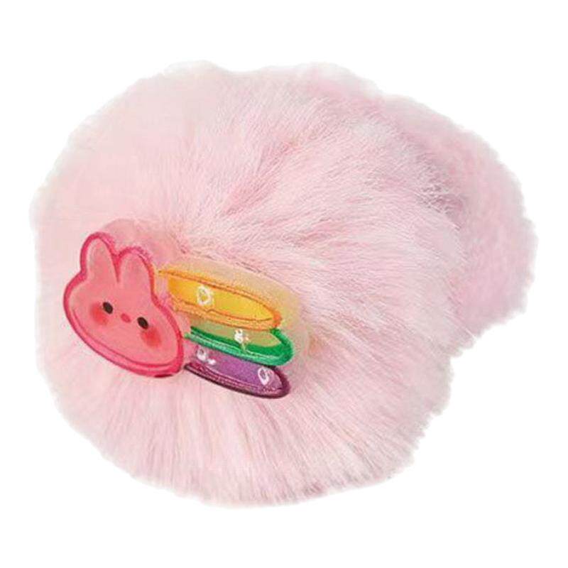 儿童毛绒发圈女童秋冬新款高弹力加粗不伤发头绳女孩百搭马尾头饰