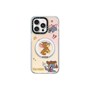 magsafe磁吸带旋转支架一体苹果16pro支点手机壳17适用iphone15指环扣plus猫和老鼠14情侣13新款镭射12promax