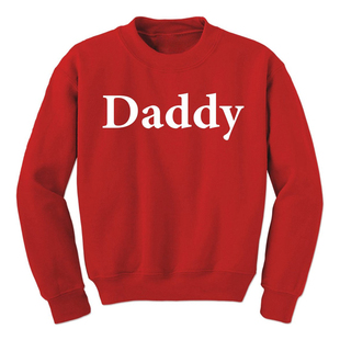 Daddy字母卫衣小众亚文化街头潮流加绒卫衣