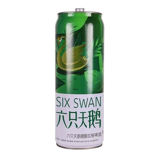 【六只天鹅官方旗舰店】网红小麦原浆拉格精酿啤酒500ML*24听