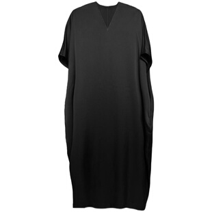 陈小满原创设计重磅真丝素绉缎极简连衣裙女2026春季新款短袖裙子