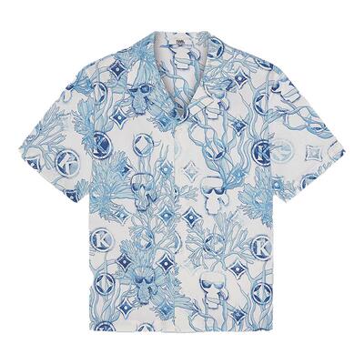 KARL LAGERFELD卡尔拉格斐【棉】夏季新款短袖衬衫男士上衣老佛爷