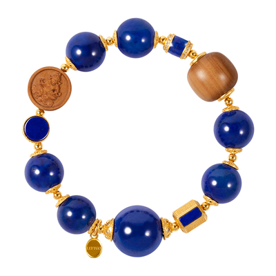 天然青金石手串女设计款纯银