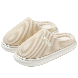 5双棉拖鞋秋冬季室内家居情侣男女招待客人保暖防滑拖鞋家用冬天