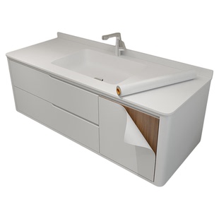 浴室柜门防水贴膜木板柜子内翻新改色贴纸桌面美化象牙白肤感贴皮