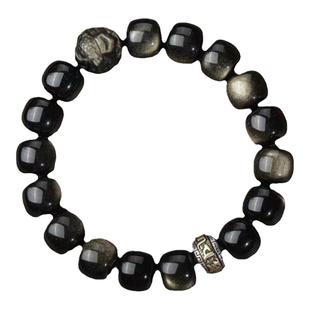 雲林書院奶盖红火玛瑙手链天然石金曜石南红金曜石情侣新中式手串