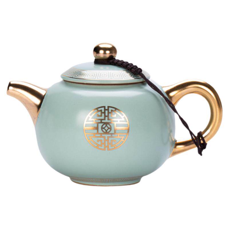 汝窑茶壶单壶高档描金泡茶壶