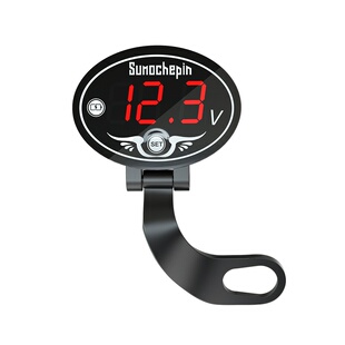 摩托车电动车电压表防水外置镜座电压表改装12V电子液晶电压表