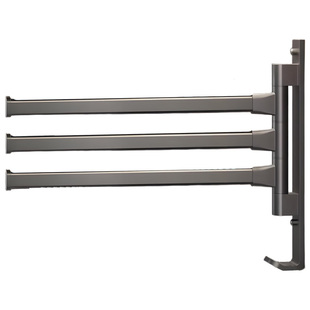 免打孔阳台衣架收纳架壁挂式可旋转挂杆浴室卫生间毛巾置物架