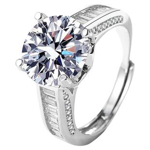 欧美热销流行节节高升五克拉仿真高碳钻戒指女奢华气质高级感指环