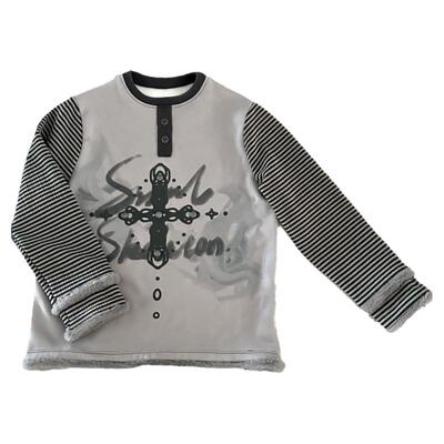 蜗牛骸加绒宽松拼接刺绣卫衣原创