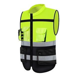 拼色反光背心安全管理马甲摩托车骑行施工工地安全员多功能工作服
