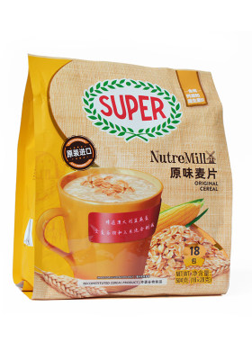 马来西亚进口SUPER超级牌原味麦片即食谷物早餐富含钙质与维生素D