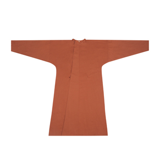 谜阿凰【众乐朱】唐制复原汉服圆领袍女红色天丝长衫宽松显瘦日常