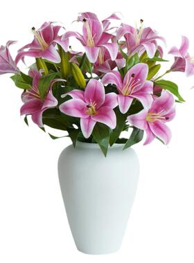 百合花仿真花3D手感干花花束