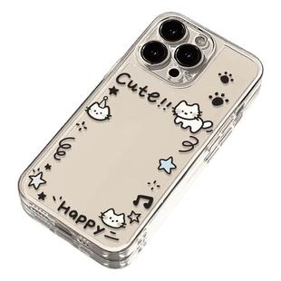 简约一圈音符字母小猫放照片相框潮流透明适用于苹果15/14手机壳iPhone13软壳11/12promax高级x/xr防摔7p创意