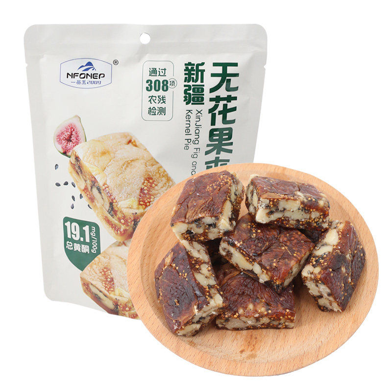 一品玉新疆无花果夹核桃黑芝麻无花果派营养休闲零食独立包装90g