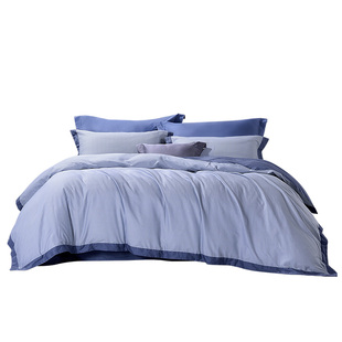 富安娜床上全棉四件套纯棉被套床单床笠宿舍双人简约男生床品套件