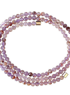 天然紫幽灵手链情侣水晶时尚