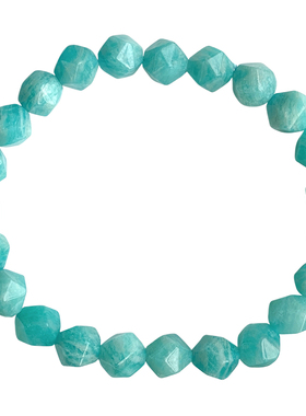 水晶天然刻面天河石手链