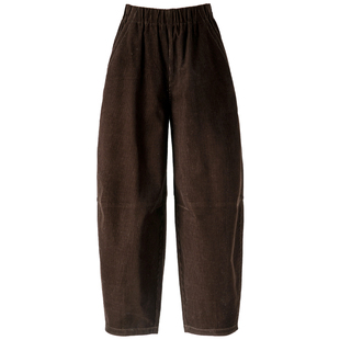 加绒加厚灯芯绒裤子女冬季茧型九分咖色休闲女裤小个子条绒哈伦裤