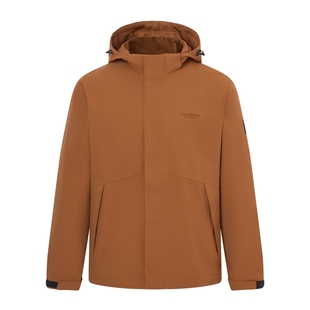 POLOWALK男式夹克2025冬季新品简约户外通勤连帽加绒夹克男装外套