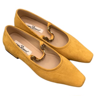 法式粗跟复古方头绒面玛丽珍女鞋子2026春夏新款百搭通勤低跟单鞋