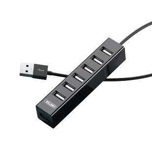 优越者usb扩展器7口一拖七打印机转换器笔记本电脑u盘插口usp转接头hub集线器通用可充电USB2.0多接口分线器